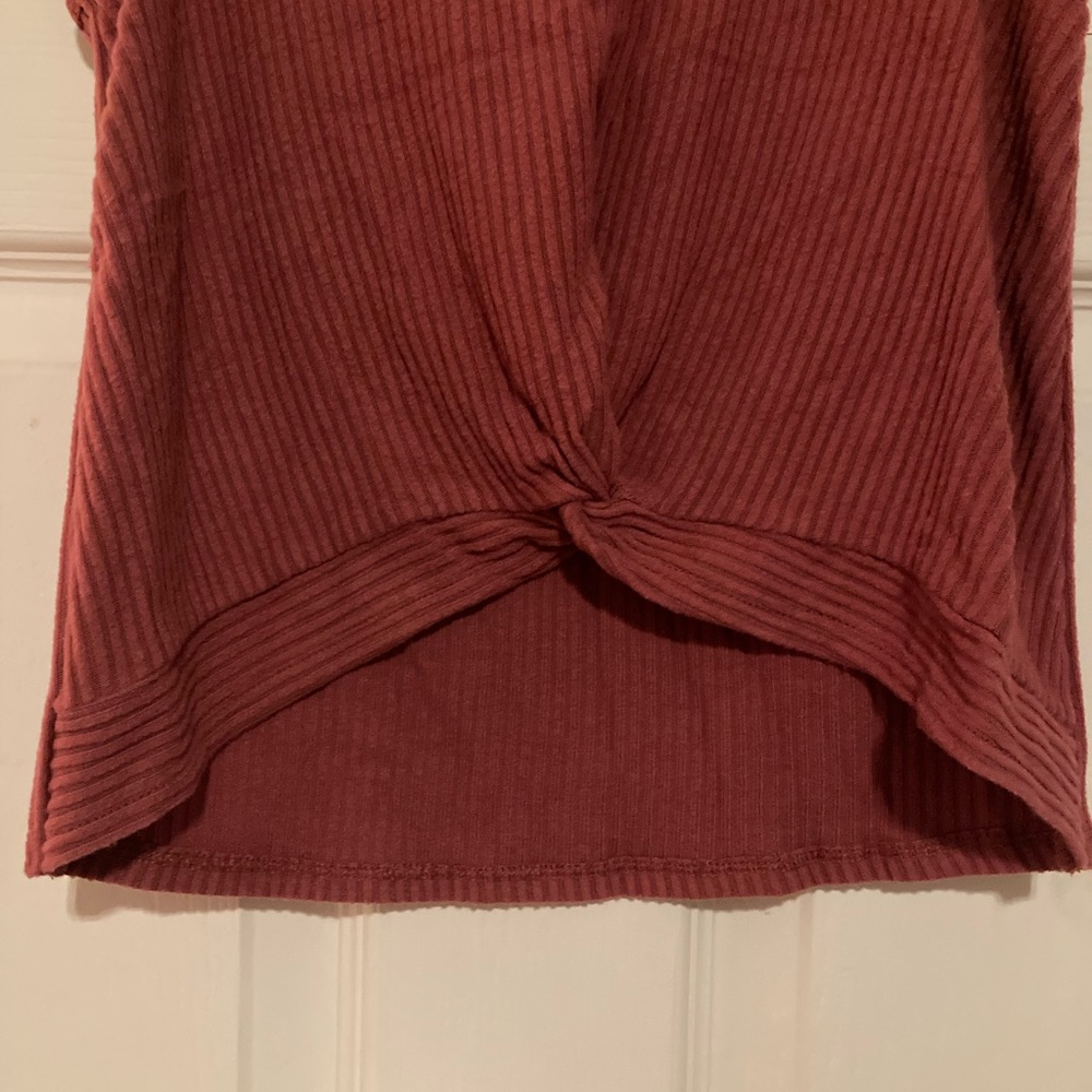 Women's Ribbed Tank Top - Rust - Picture 3 of 4